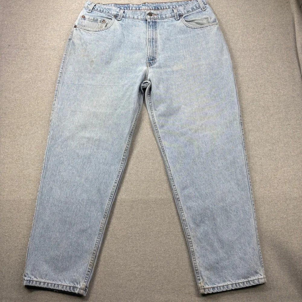 Vintage 90s Levis 545 Jeans Mens 38x30 (Actual) Light Wash Loose Straight FLAW‎